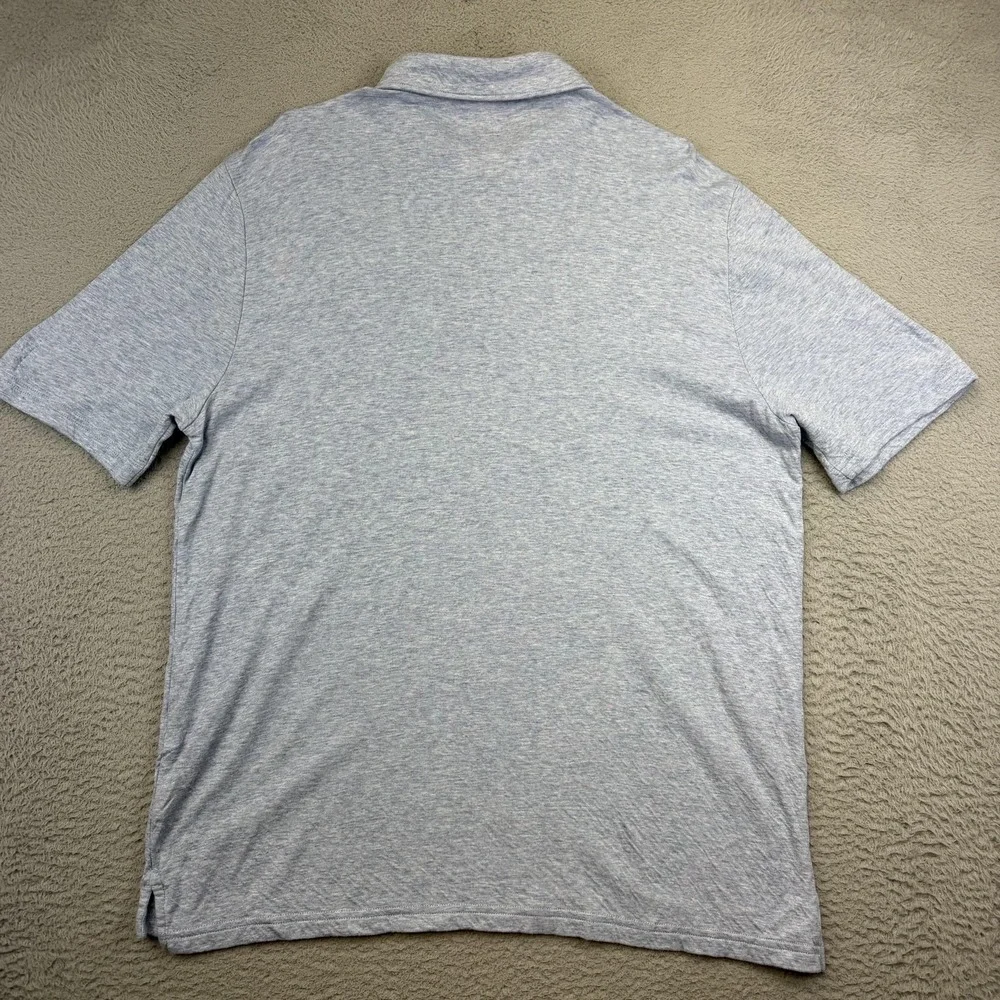 Faherty Cloud Cotton‎ Polo Shirt Mens XL Blue Heather Jersey Soft Tagless Casual